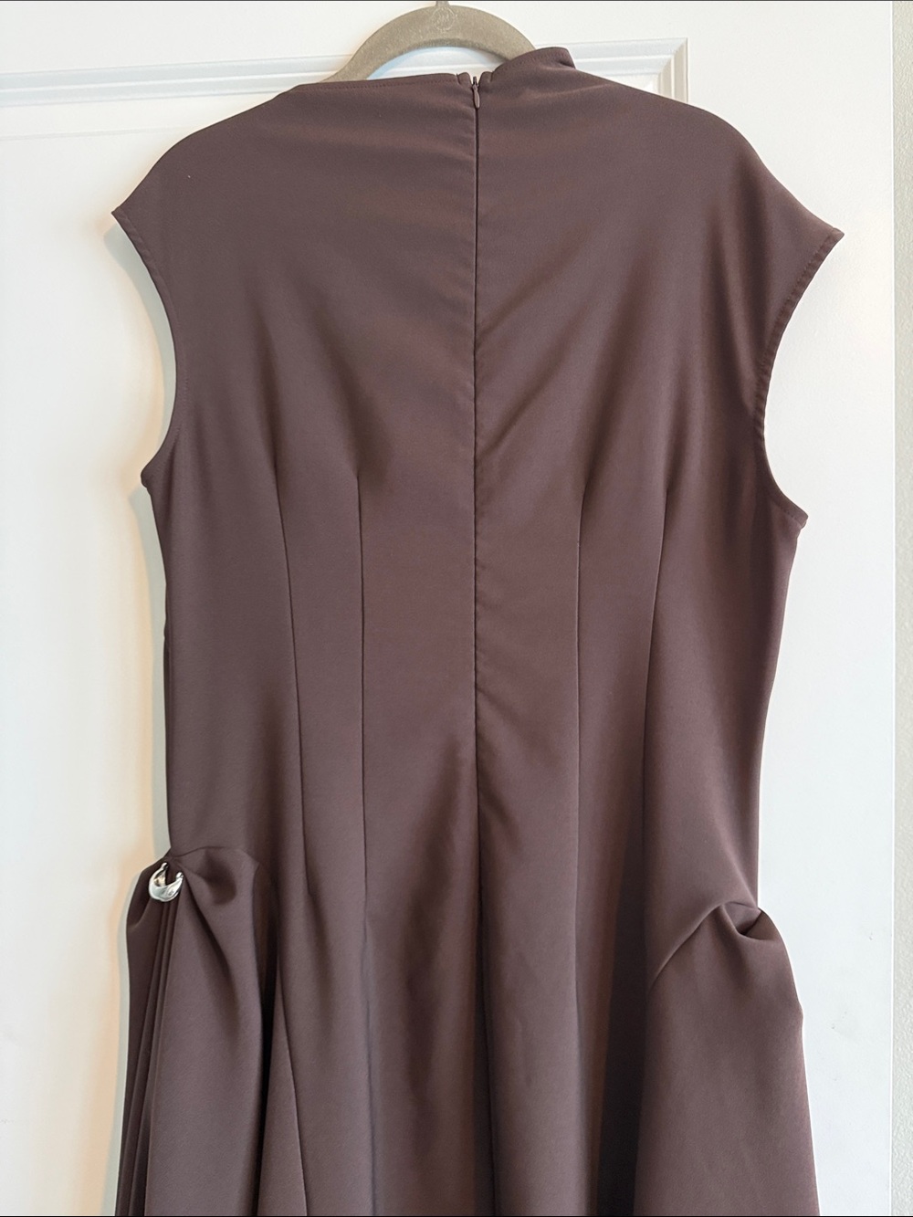 Commense Asymmetrical Neck Cap Sleeve Maxi Dress - Picture 13 of 13